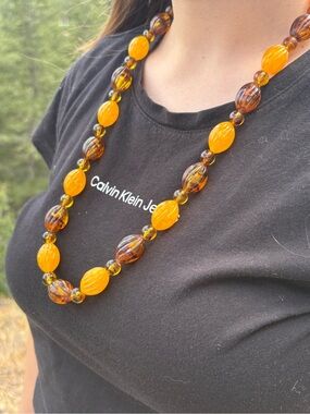 Ladies Root beer & Butter Scotch Lucite Necklace